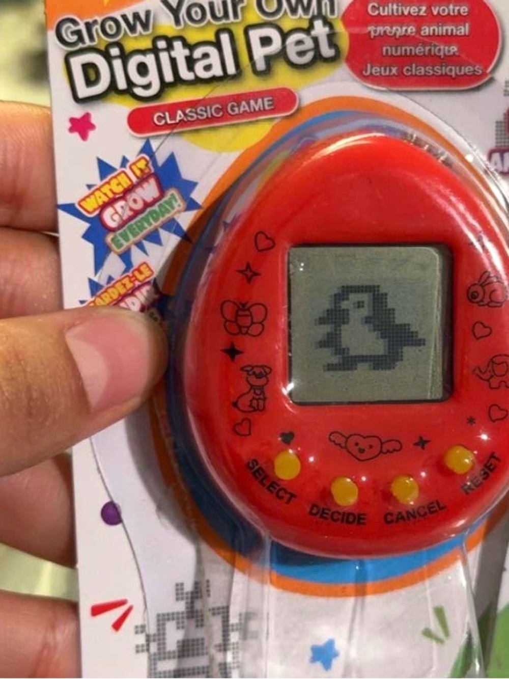 Red Digital Pet Virtual Keychain Toy - Classic Electronic Game